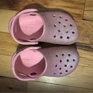 CROCS Kids Sparkly Pink Sandals